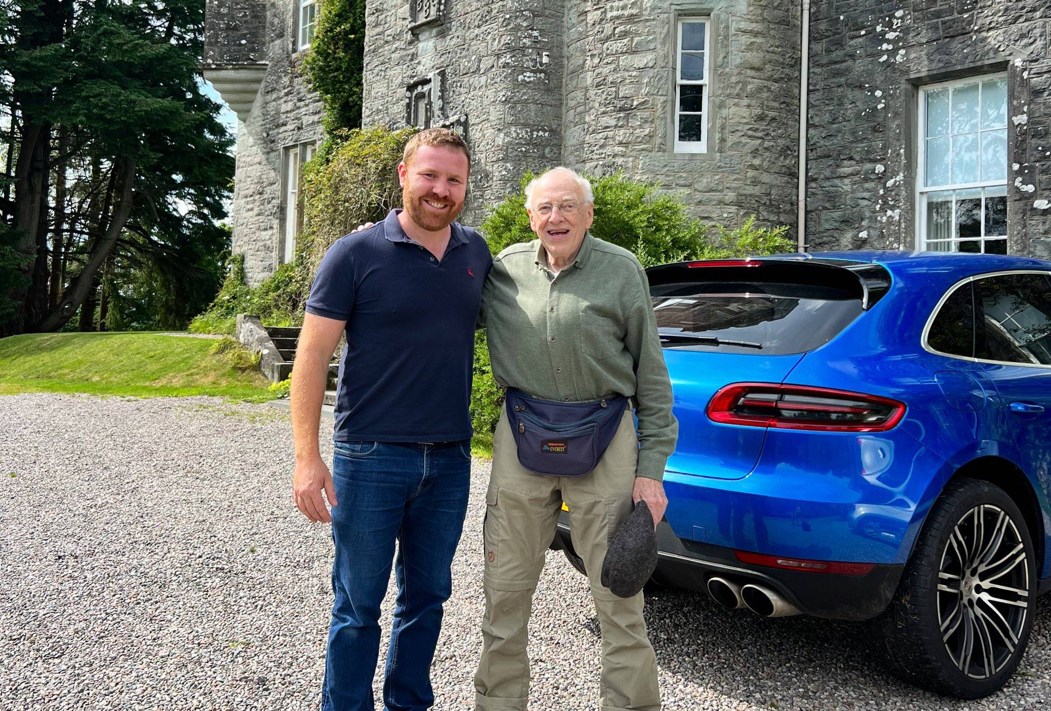 The 83-year-old German man traveled the long journey from his home country German to Scotland.